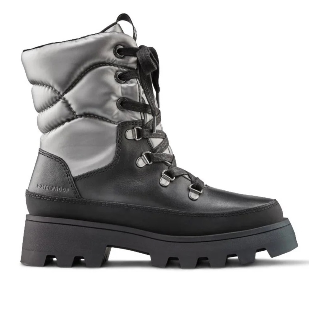 Cougar Women's Stafford Leather Waterproof Boots black silver shoe size 7 boot